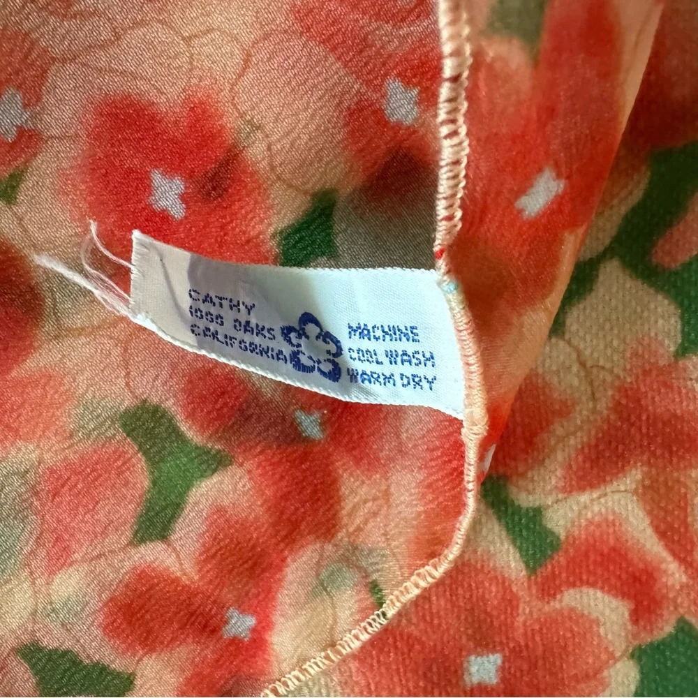 vintage chiffon scarf lot orange & green - Picture 10 of 11